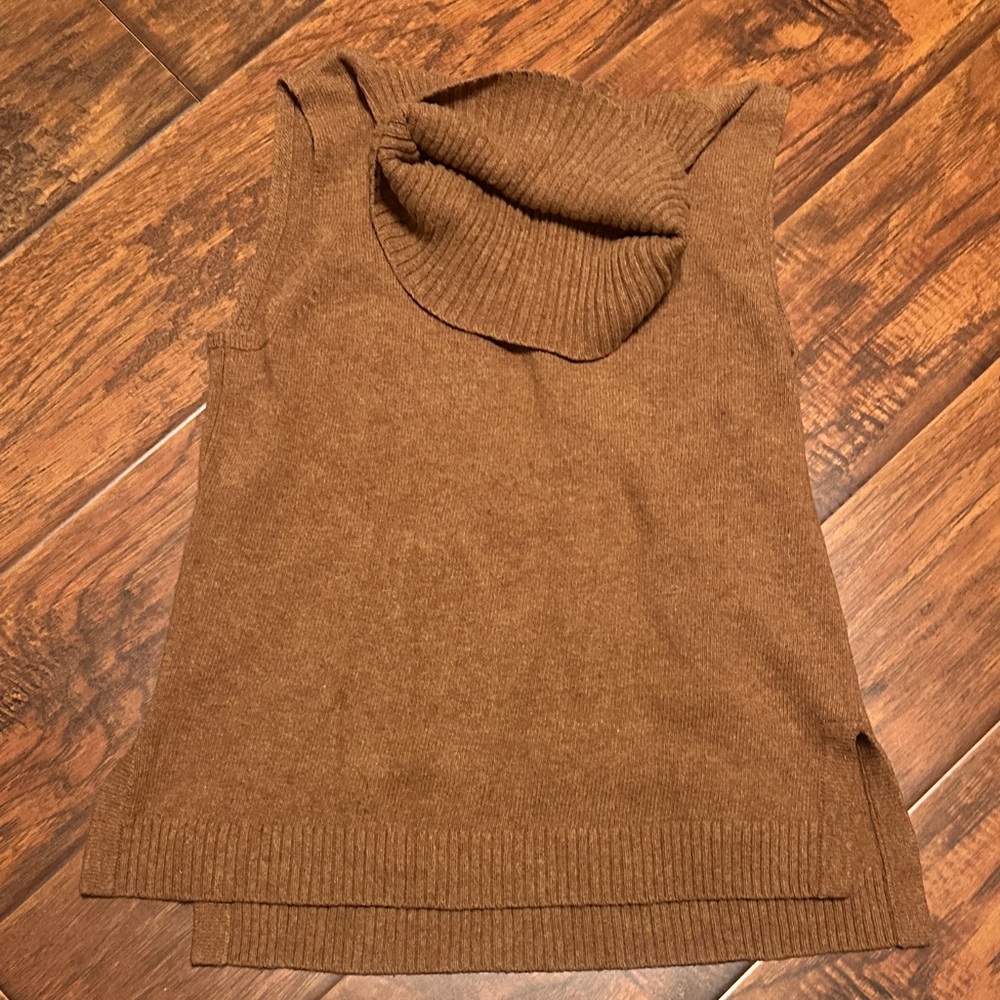 J. Crew Brown Cowl Neck Sleeveless Sweater